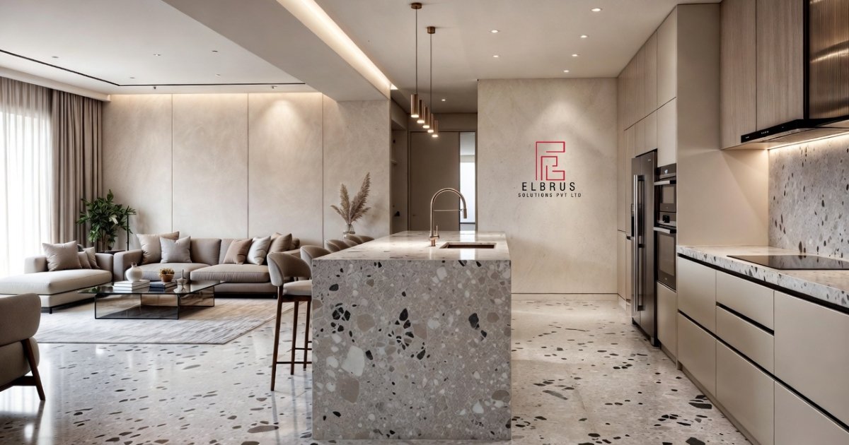 Terrazzo flooring material with marble chips by best terrazzo supplier in India