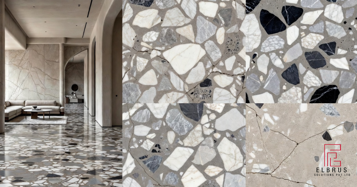 Terrazzo finishes comparison in modern interior design space