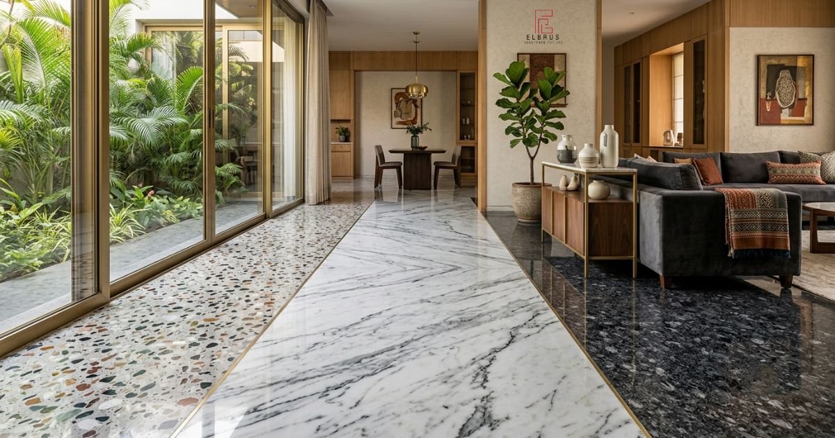 Terrazzo, marble and granite flooring comparison